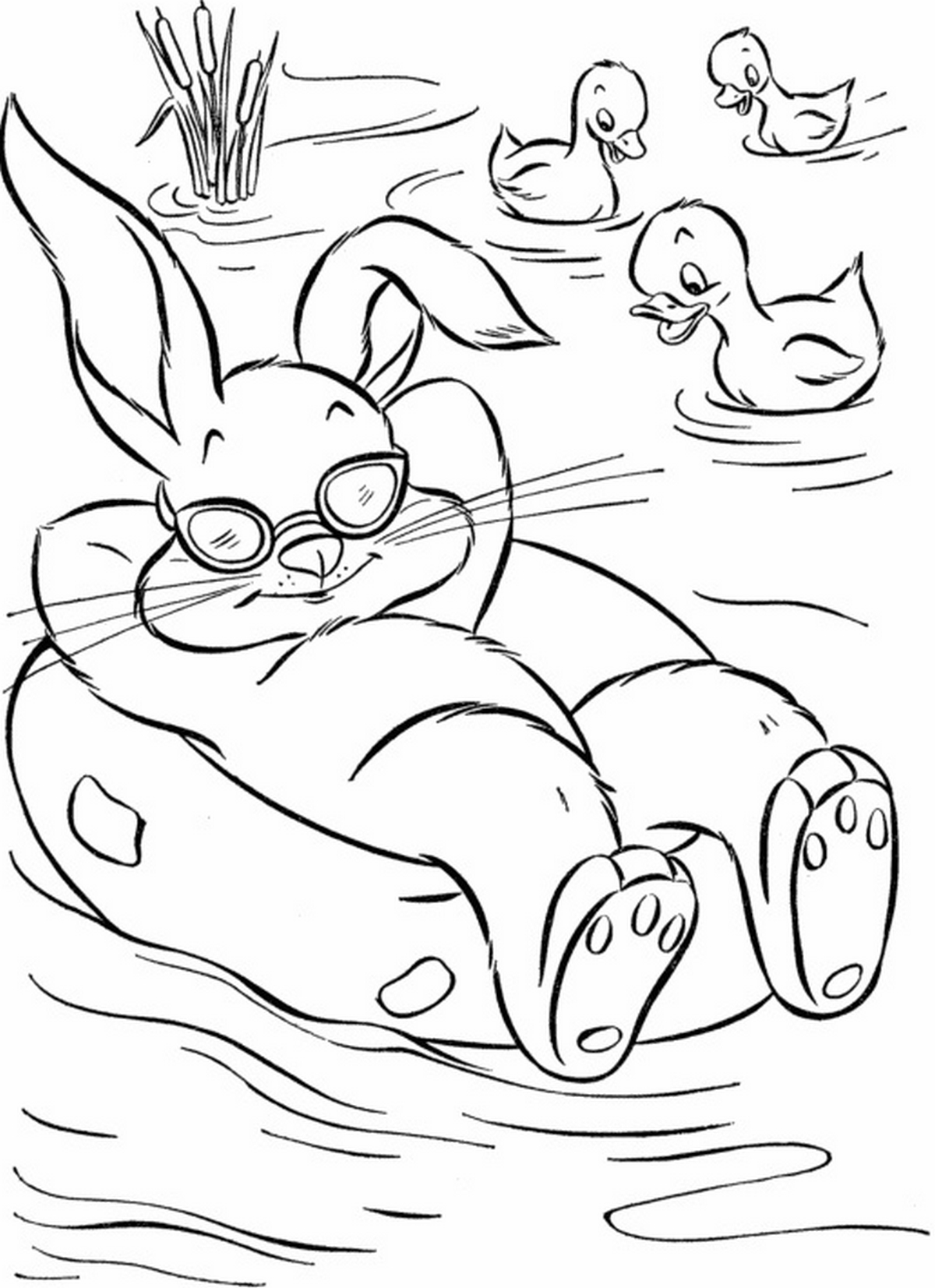 Tranh tô màu con thỏ tinh nghịch số 9