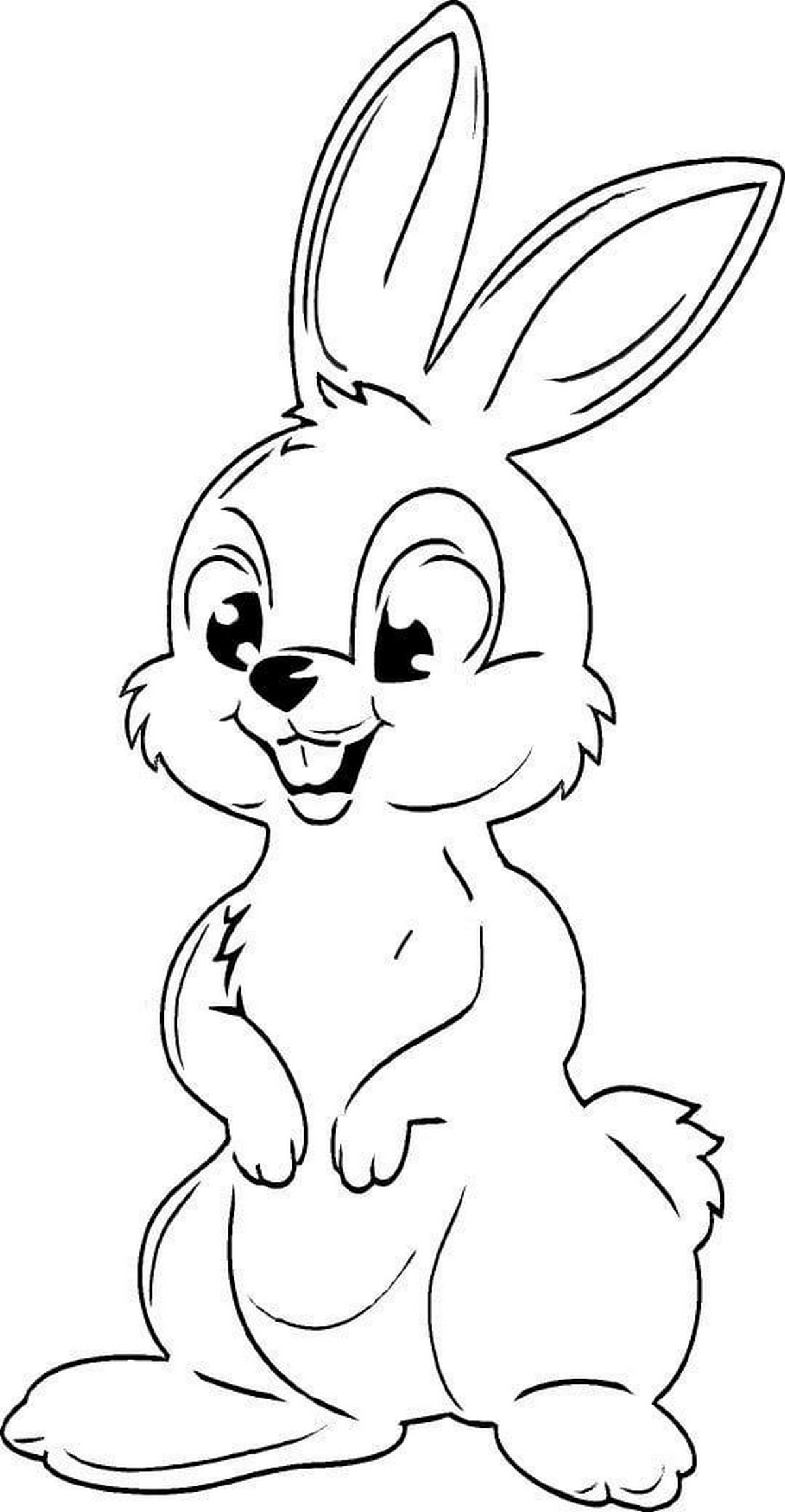 Tranh tô màu con thỏ dễ thương số 14