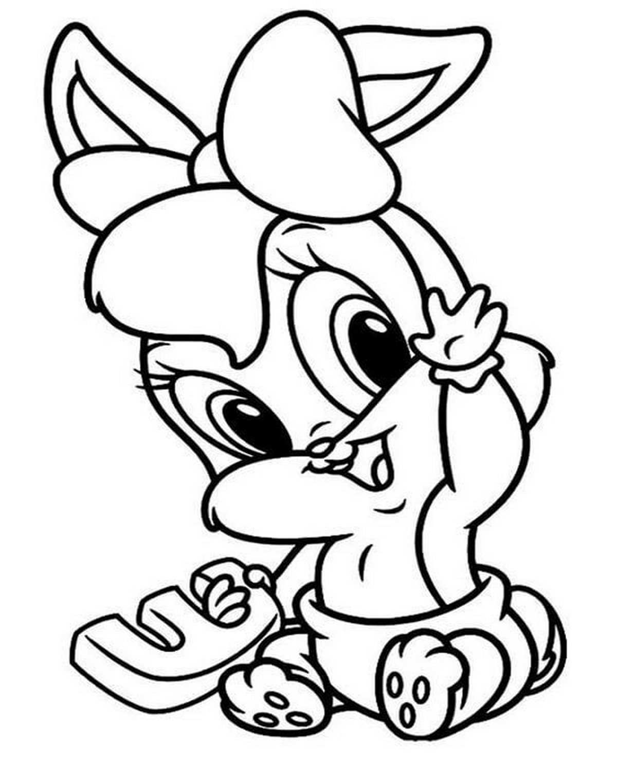 Tranh tô màu con thỏ vui nhộn số 14