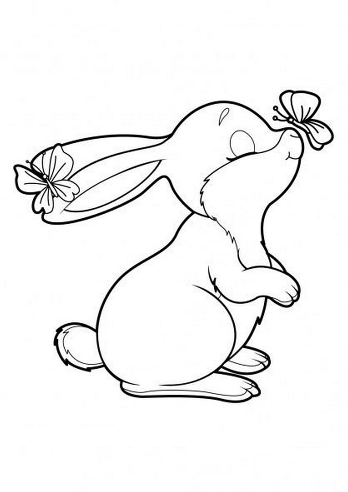 Tranh tô màu con thỏ tinh nghịch số 14