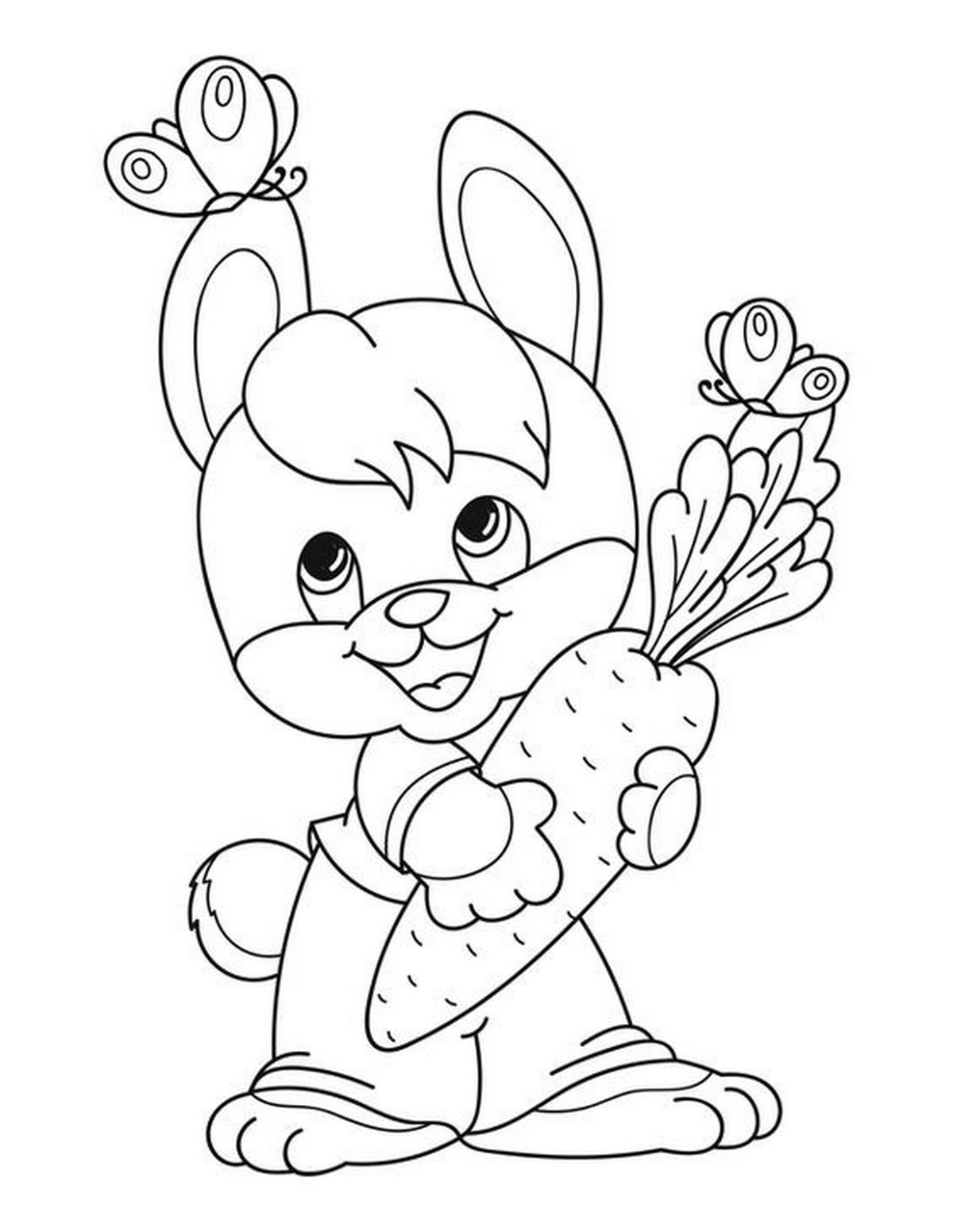 Tranh tô màu con thỏ đơn giản số 23