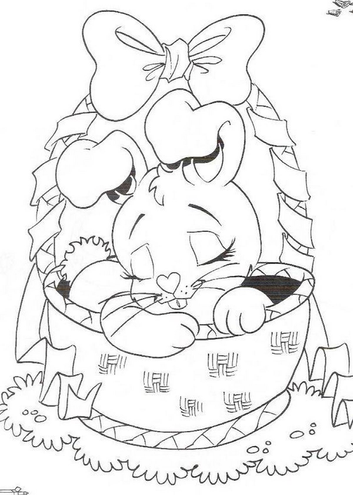 Tranh tô màu con thỏ đơn giản số 24