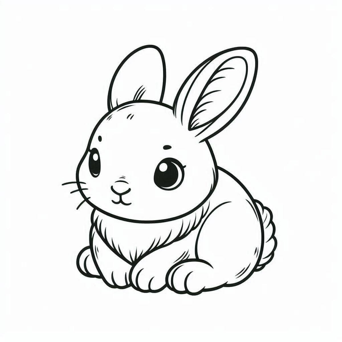 Tranh tô màu con thỏ dễ thương số 18