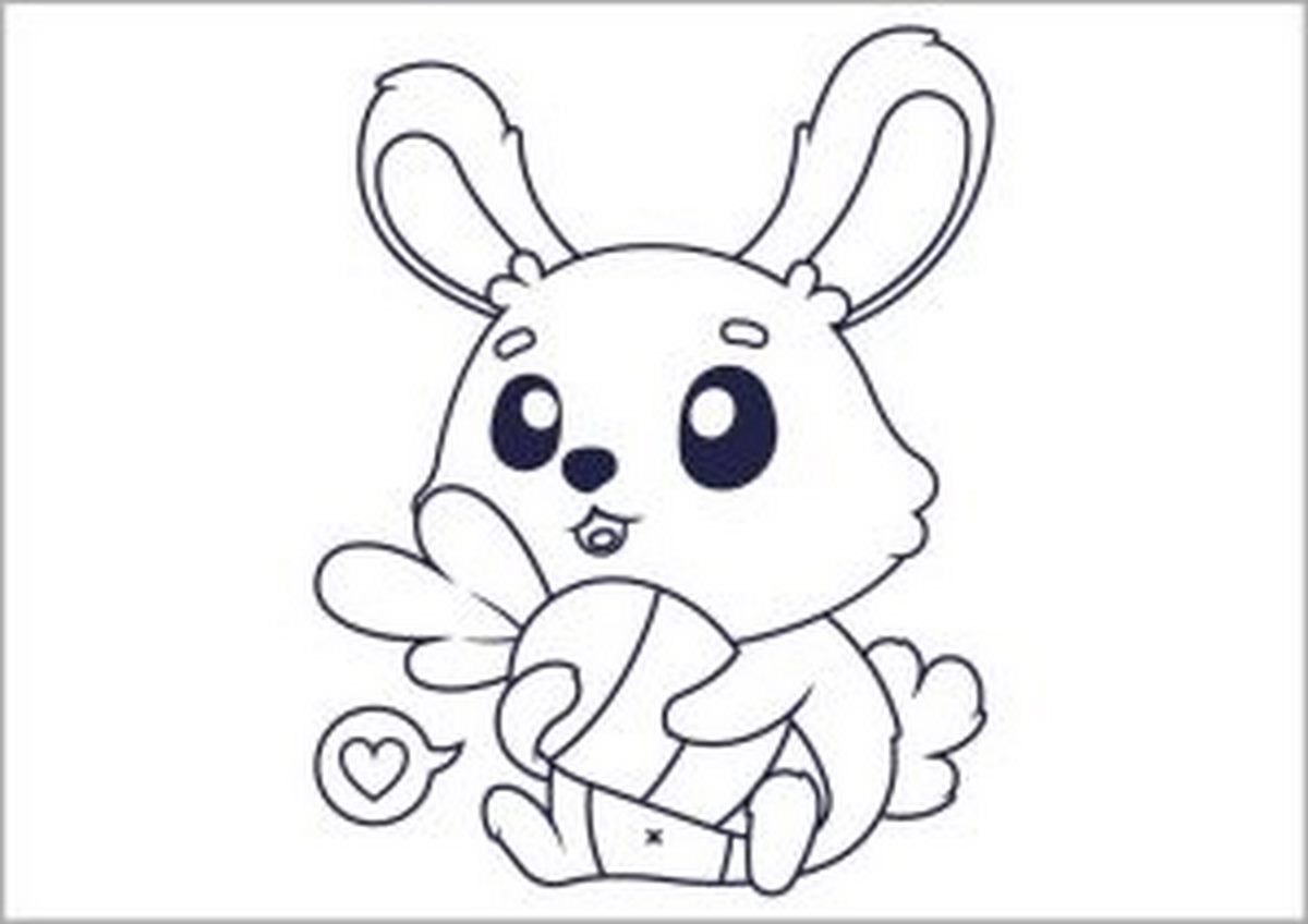 Tranh tô màu con thỏ dễ thương số 21