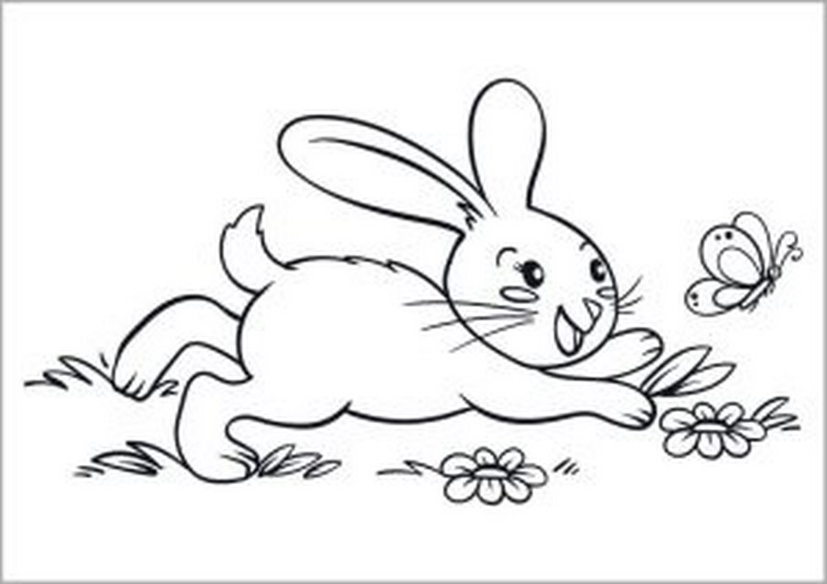 Tranh tô màu con thỏ vui nhộn số 22