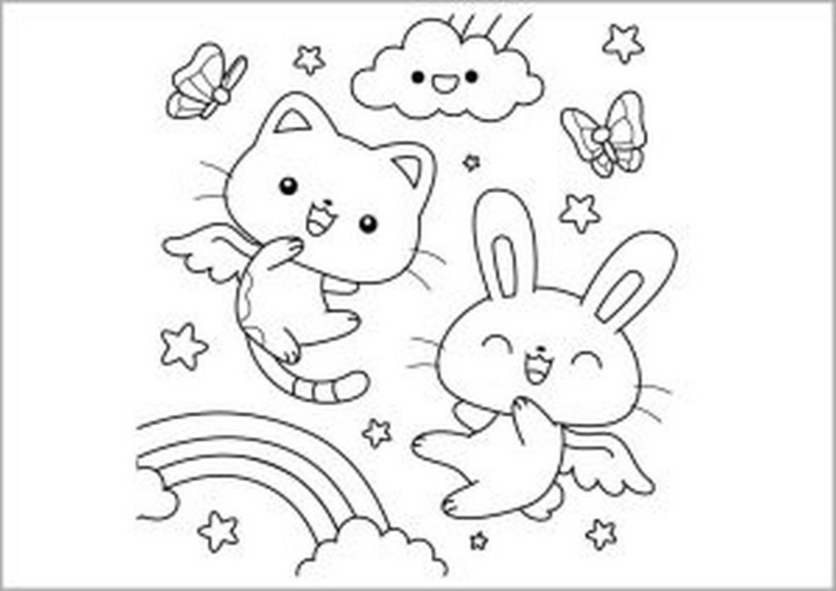 Tranh tô màu con thỏ dễ thương số 24