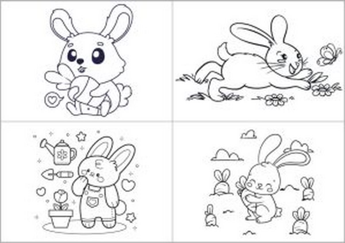 Tranh tô màu con thỏ đơn giản số 25