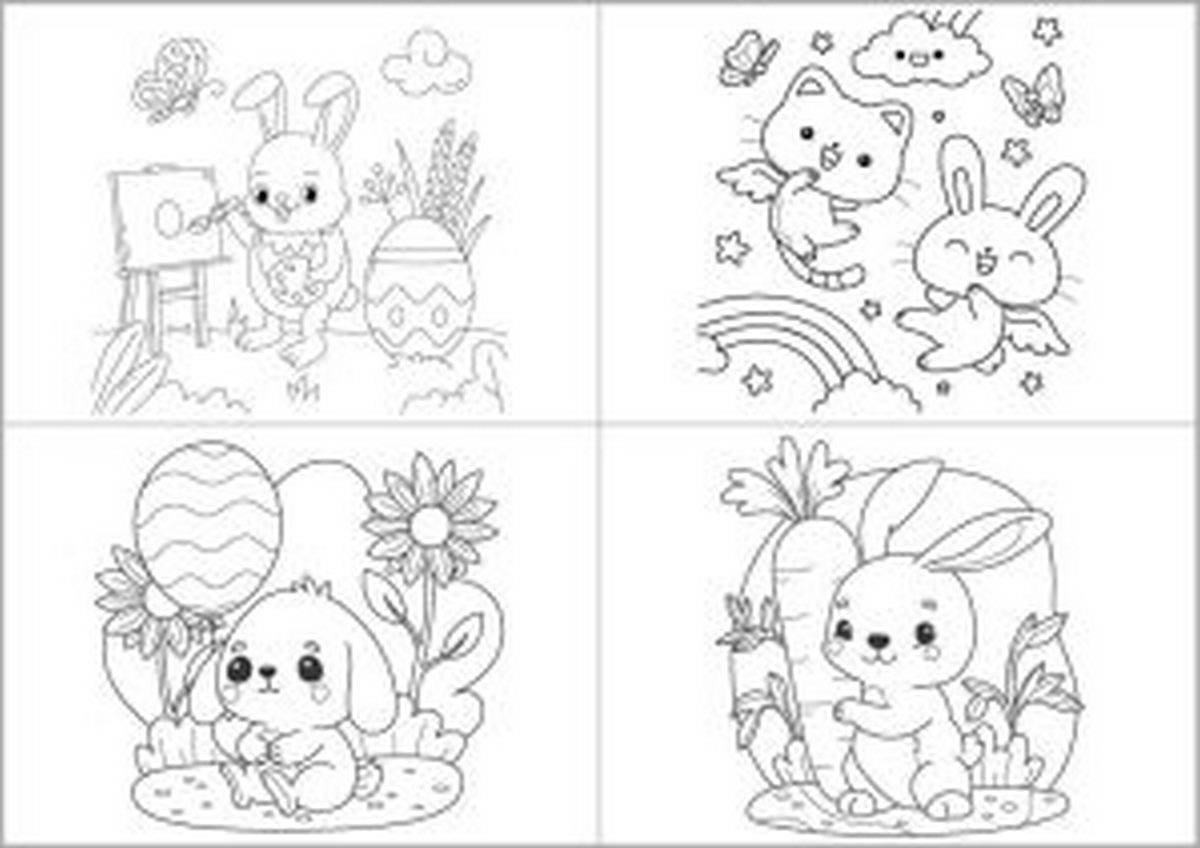 Tranh tô màu con thỏ đơn giản số 26
