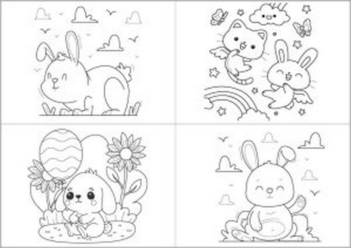 Tranh tô màu con thỏ đơn giản số 27
