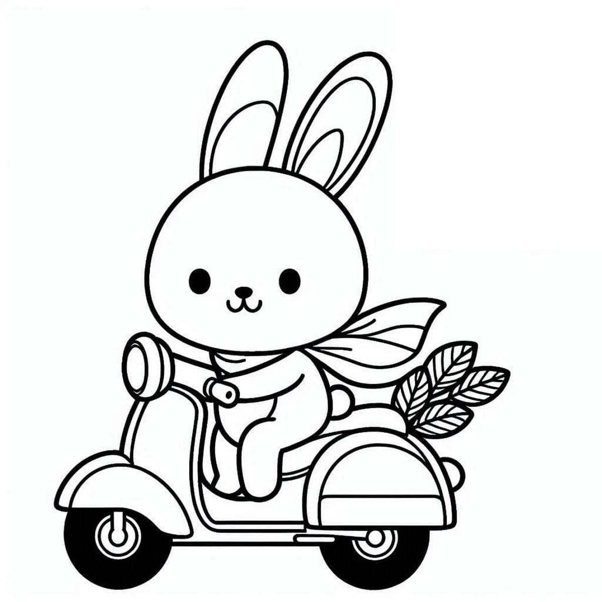 Tranh tô màu con thỏ vui nhộn số 25