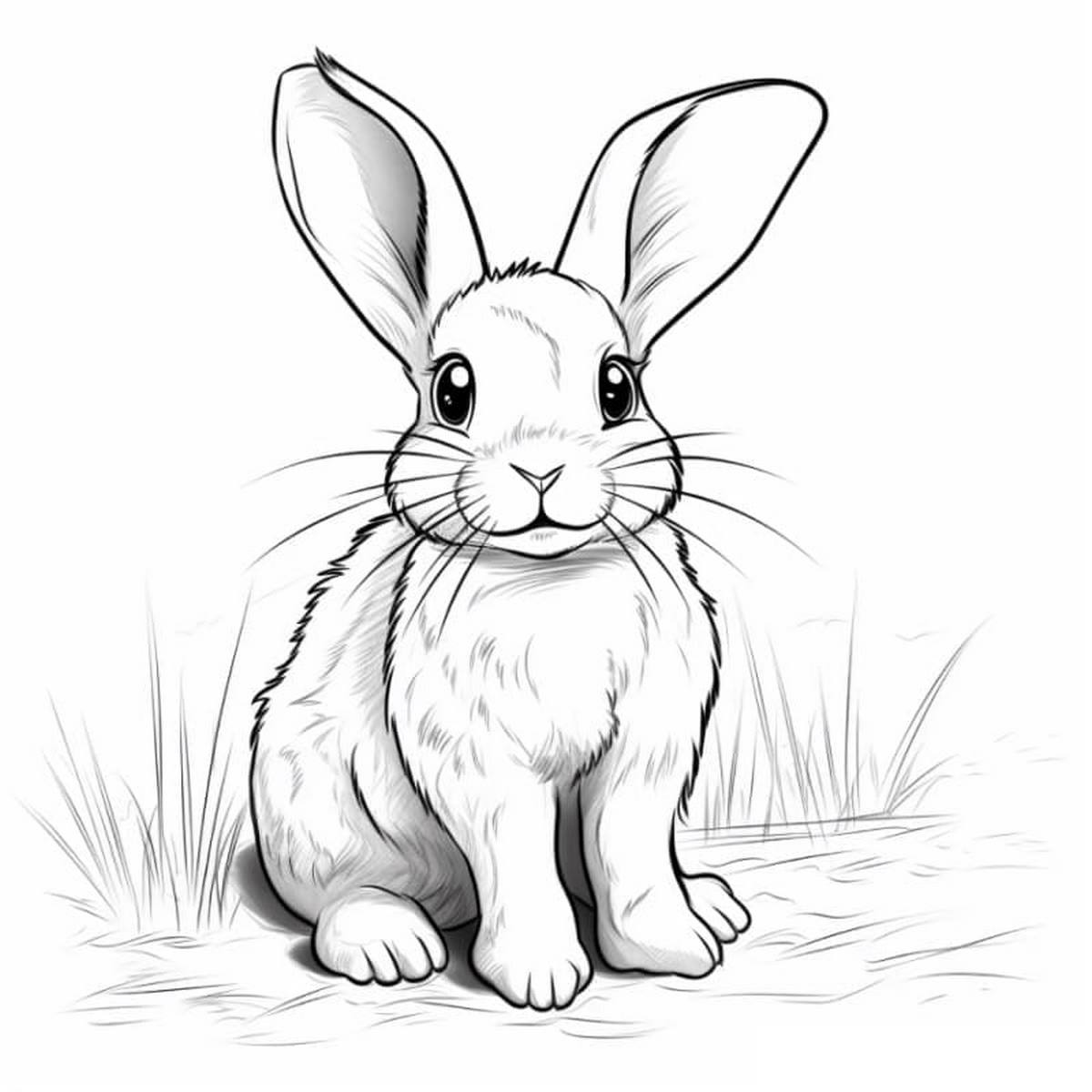 Tranh tô màu con thỏ đơn giản số 31