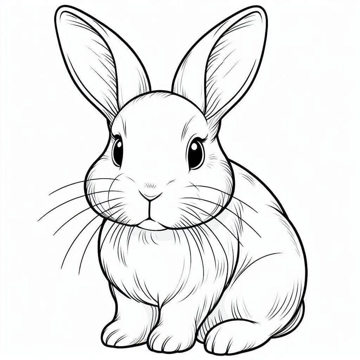 Tranh tô màu con thỏ đơn giản số 32
