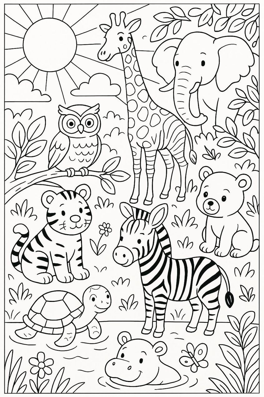 Tranh tô màu con vật 1