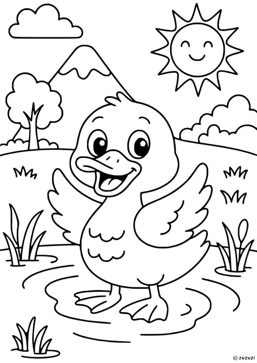 Tranh tô màu con vịt 8