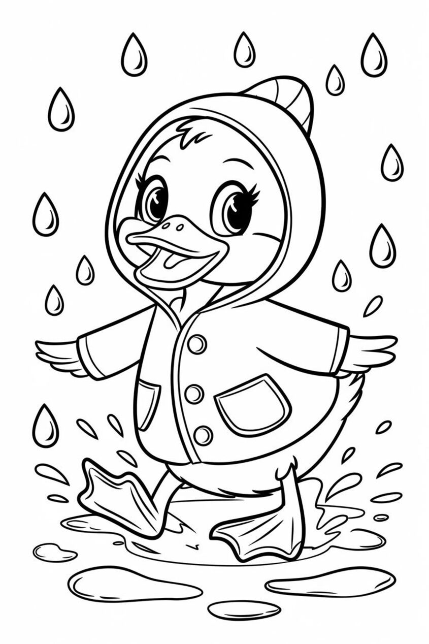 Tranh tô màu con vịt 5