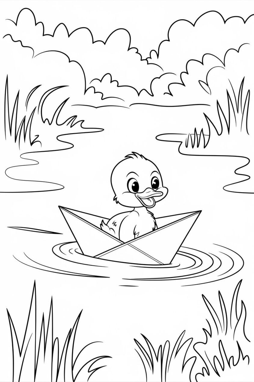 Tranh tô màu con vịt 6