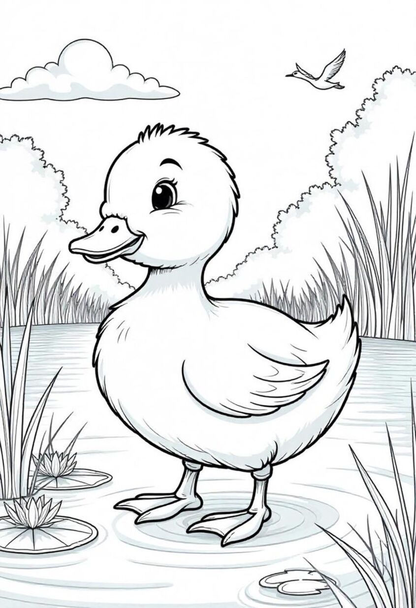 Tranh tô màu con vịt 7