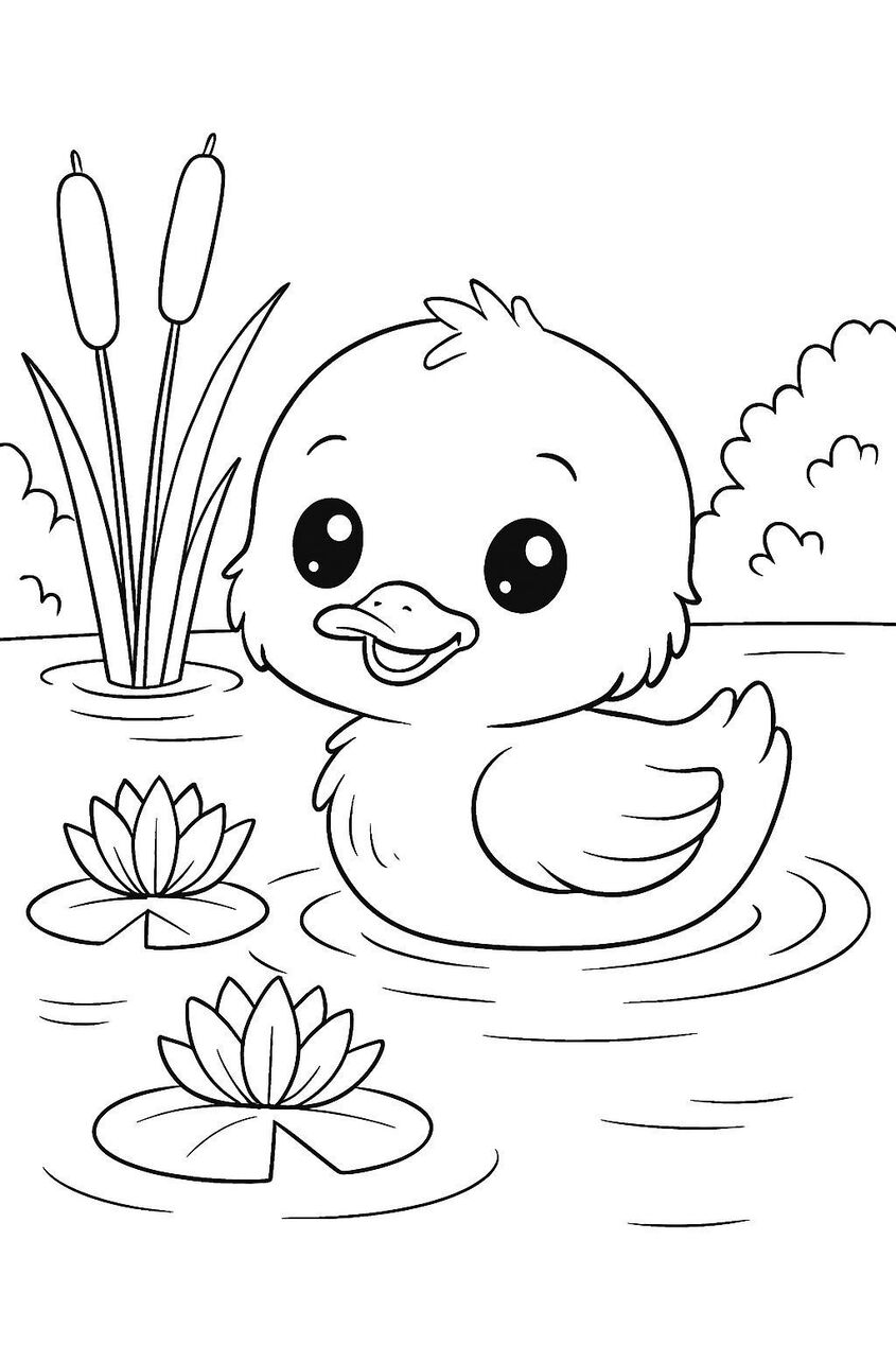 Tranh tô màu con vịt 9