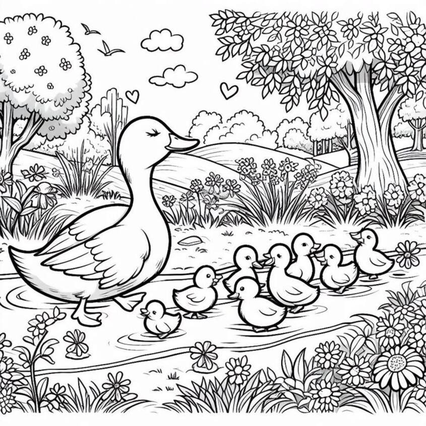 Tranh tô màu con vịt 22