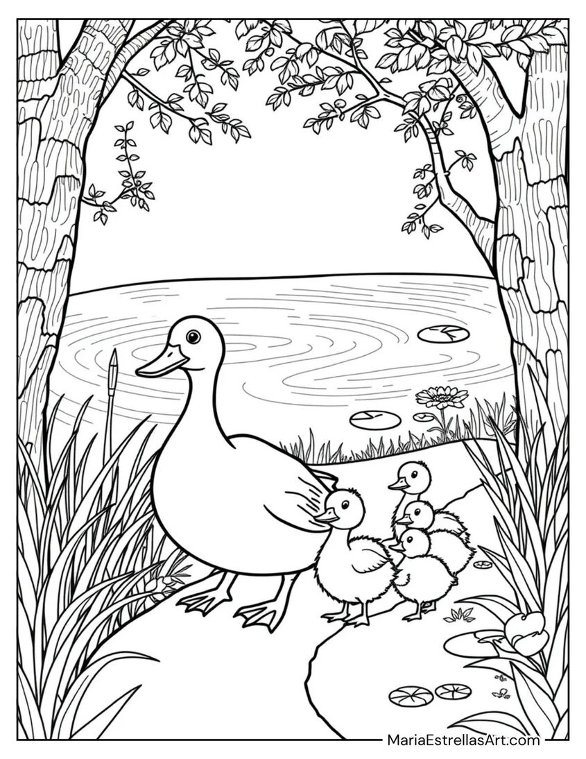 Tranh tô màu con vịt 27