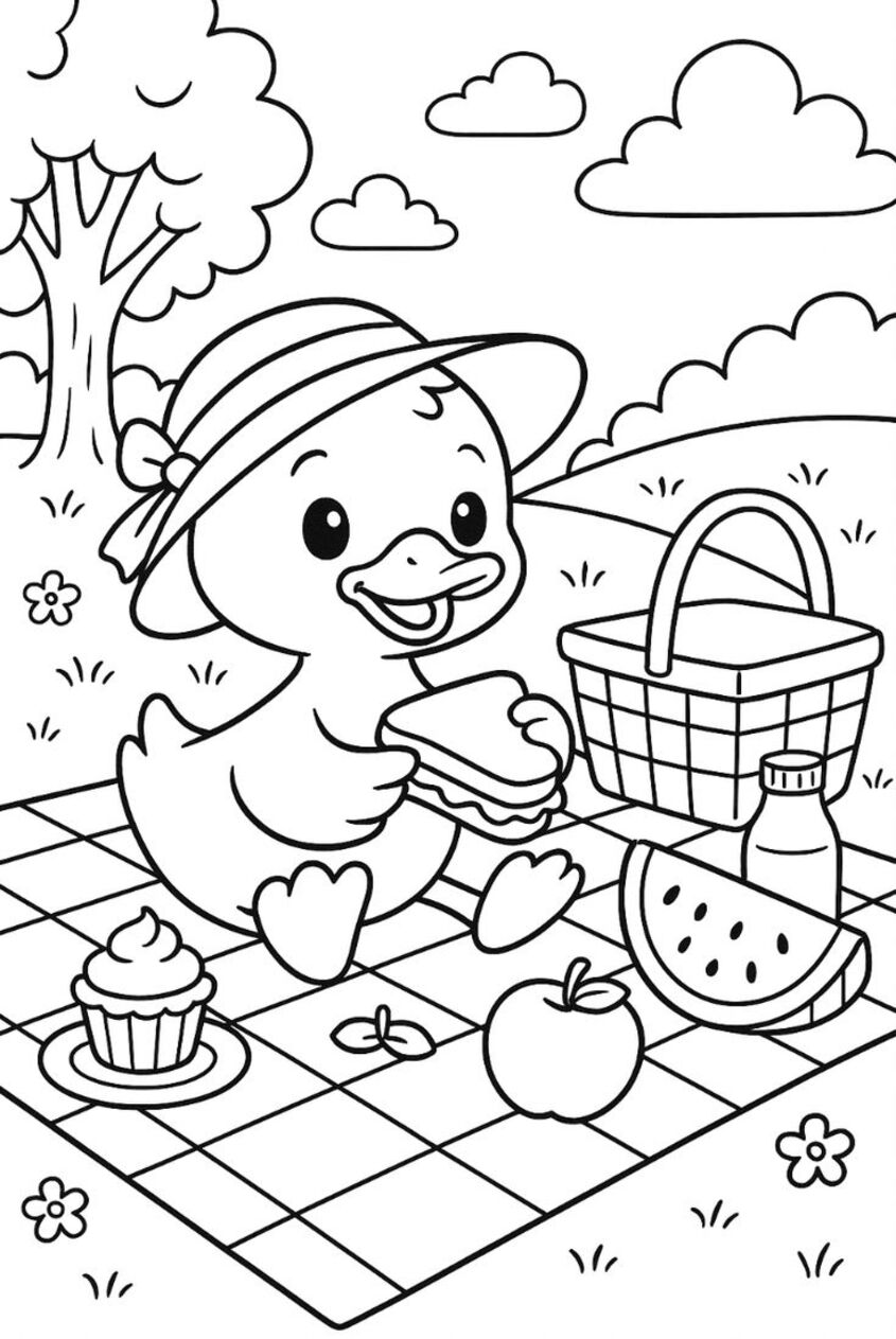 Tranh tô màu con vịt 10