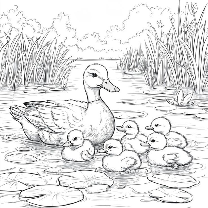 Tranh tô màu con vịt 34