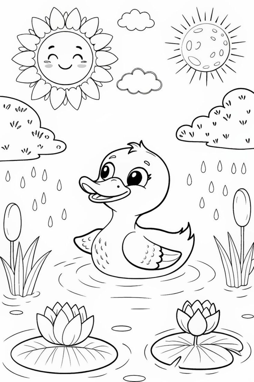 Tranh tô màu con vịt 35