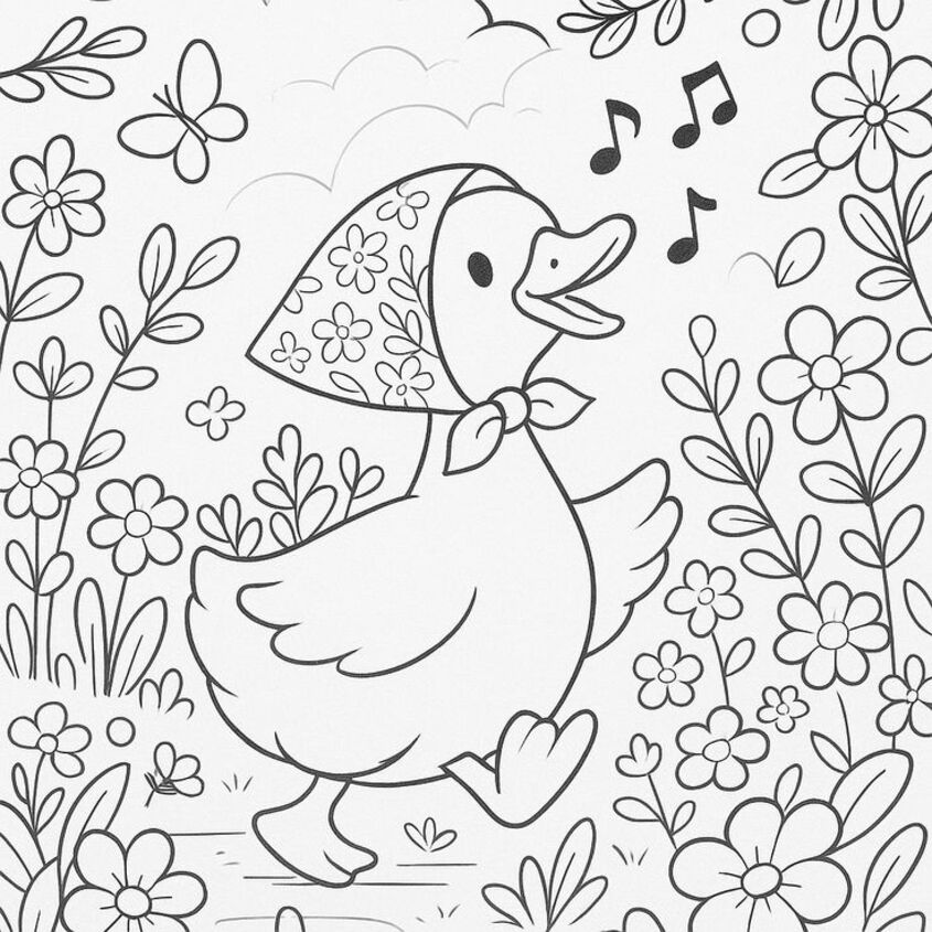 Tranh tô màu con vịt 37