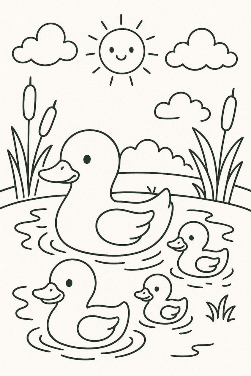 Tranh tô màu con vịt 11