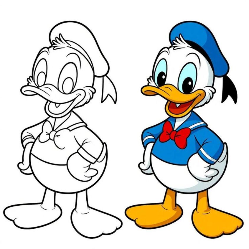 Tranh tô màu vịt Donald 2