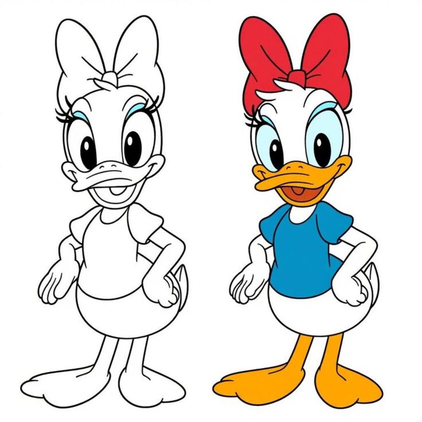 Tranh tô màu vịt Donald 3