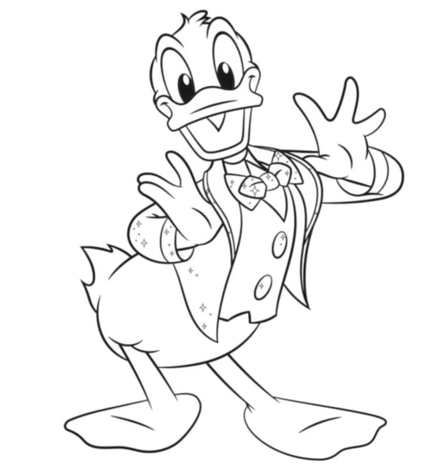 Tranh tô màu vịt Donald 10