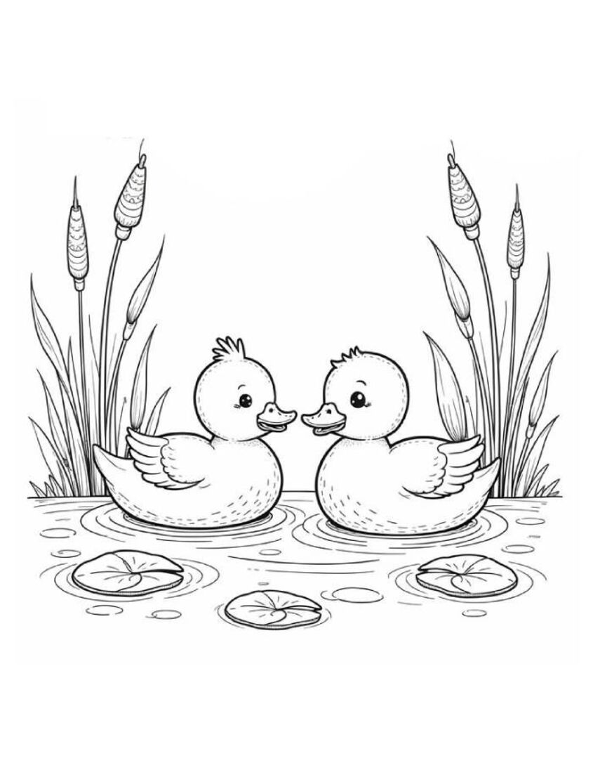 Tranh tô màu con vịt 14
