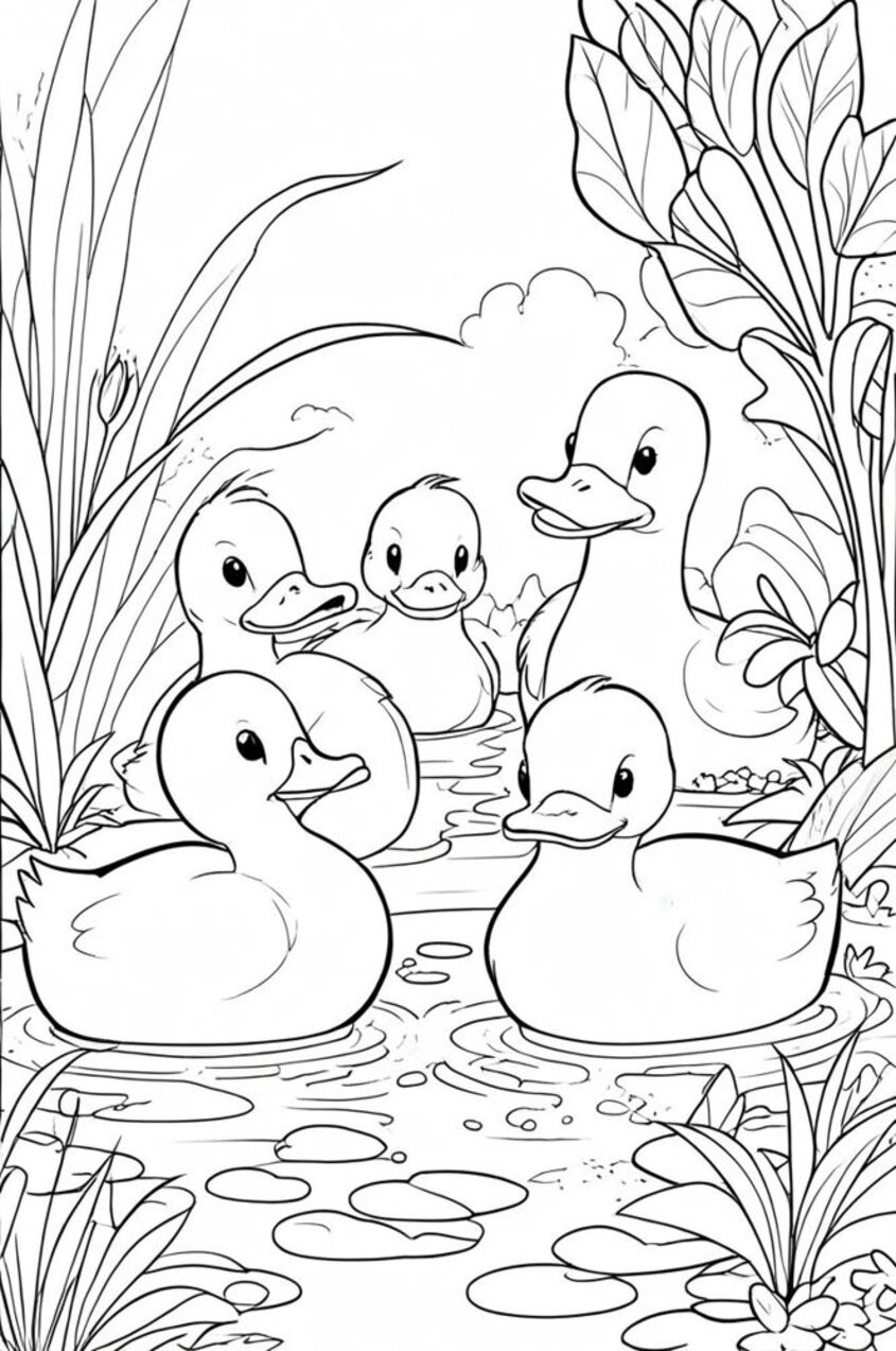 Tranh tô màu con vịt 15