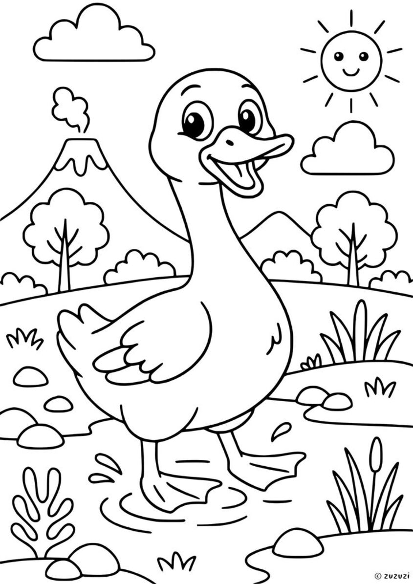 Tranh tô màu con vịt 16