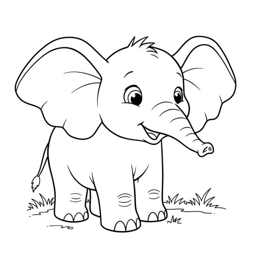 Tranh tô màu con voi 7