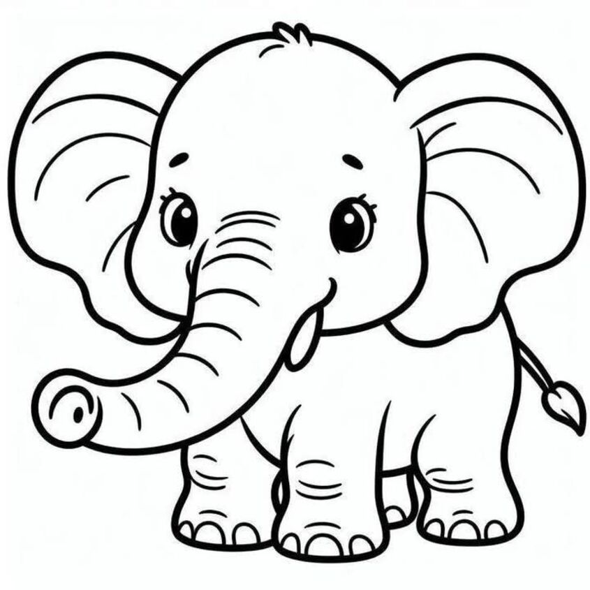 Tranh tô màu con voi 9