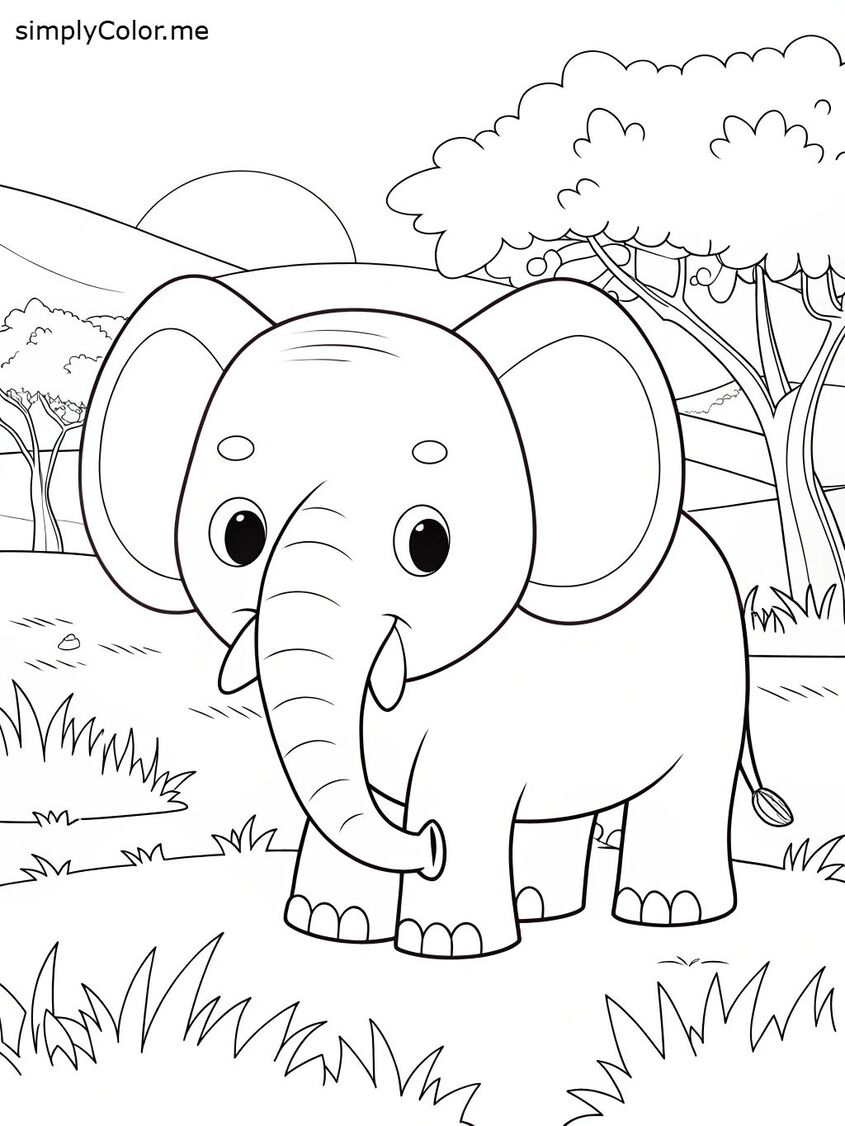 Tranh tô màu con voi 31