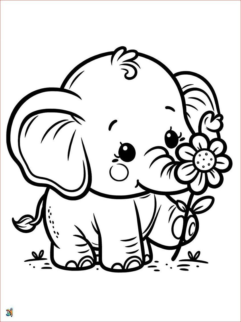 Tranh tô màu con voi 38