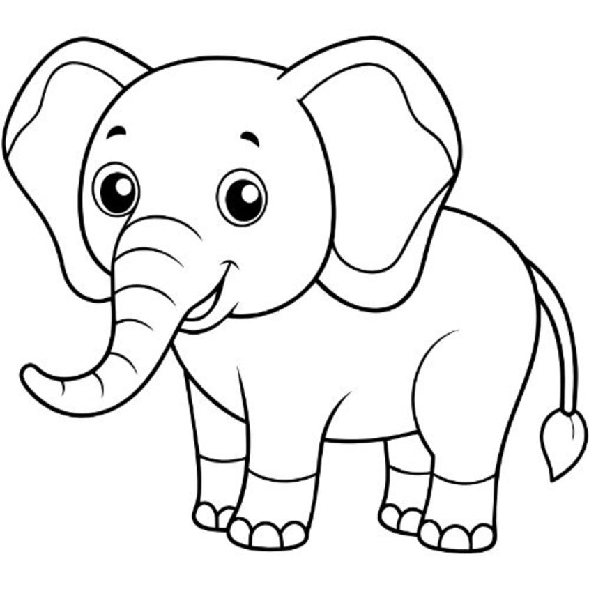 Tranh tô màu con voi 11