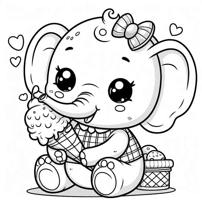 Tranh tô màu con voi 41