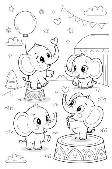 Tranh tô màu con voi 52