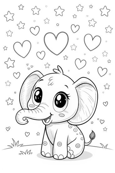 Tranh tô màu con voi 53