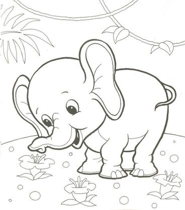 Tranh tô màu con voi 55