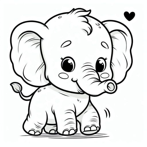 Tranh tô màu con voi 58