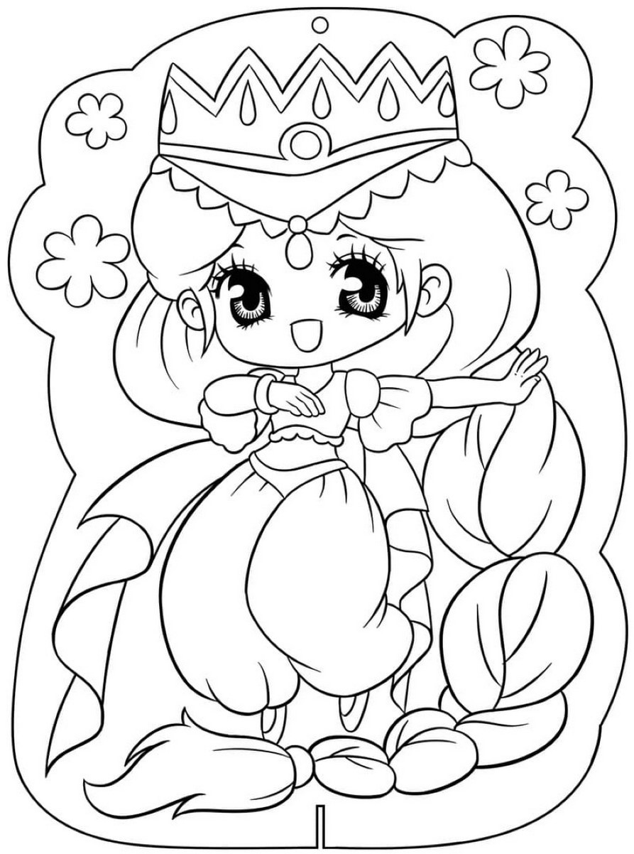 Tranh tô màu công chúa chibi số 6