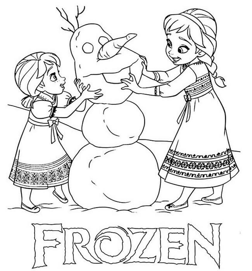 Tranh tô màu Elsa và Anna - 3