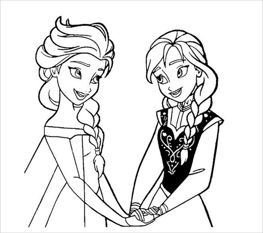 Tranh tô màu Elsa và Anna - 7