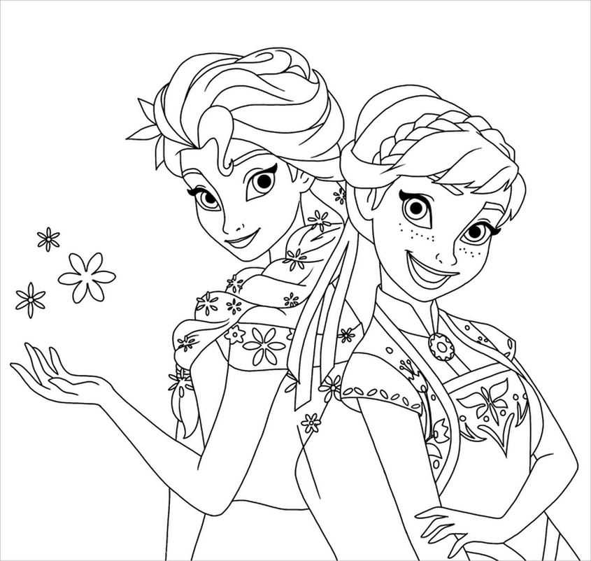 Tranh tô màu Elsa và Anna - 11