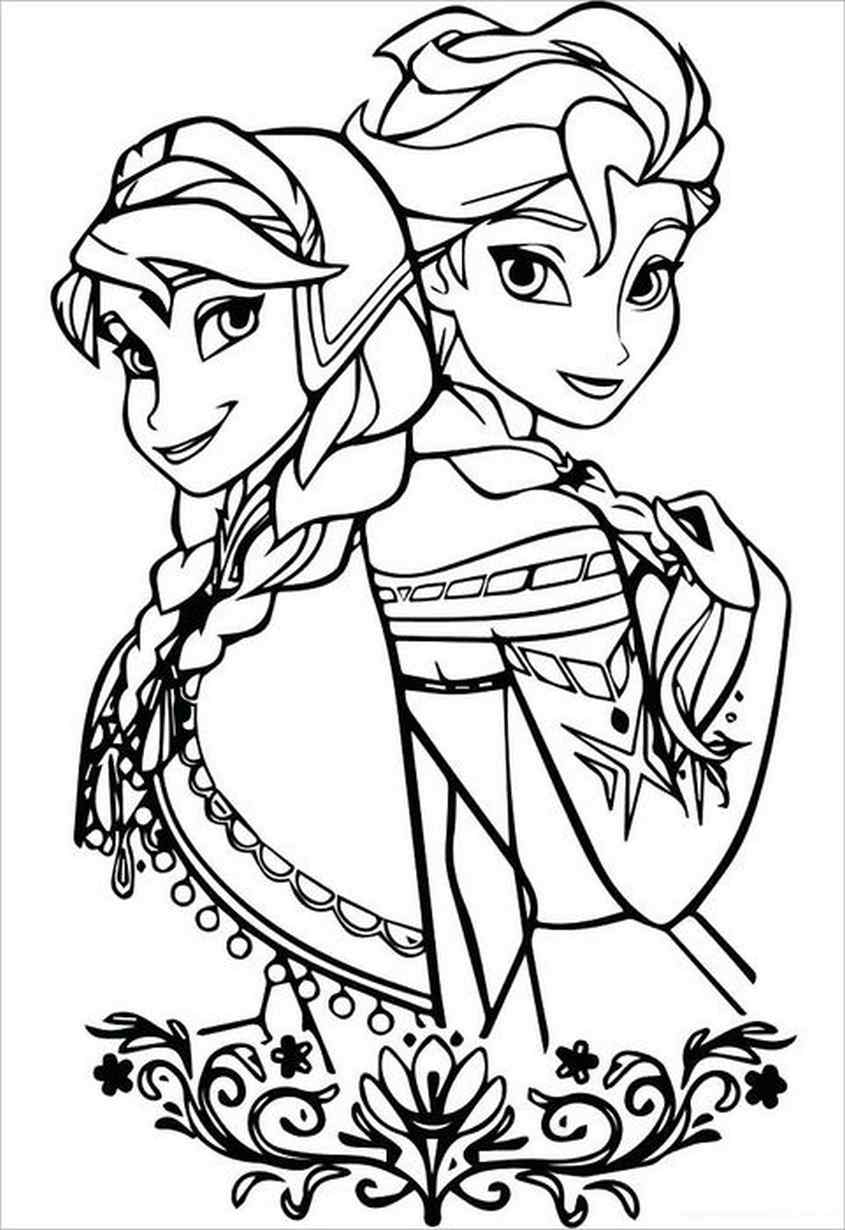Tranh tô màu Elsa và Anna - 18